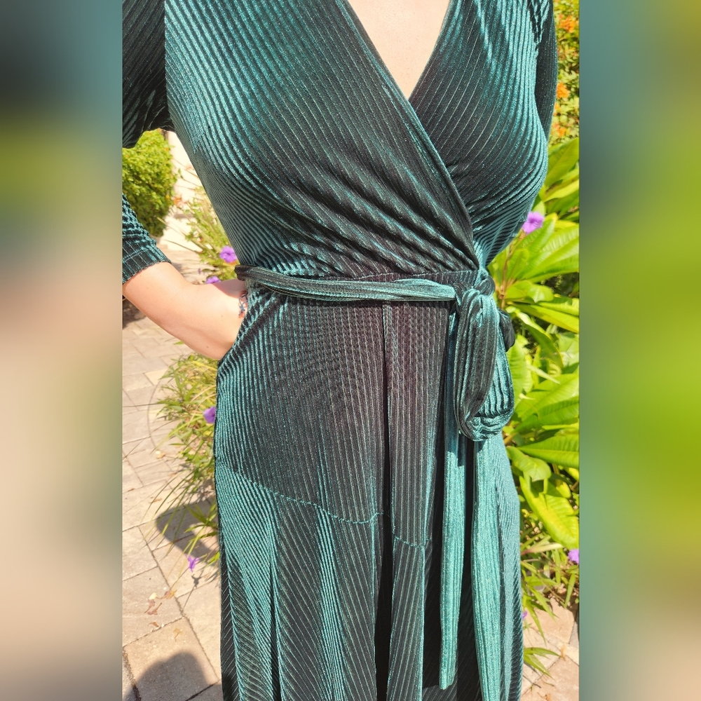 MASON TARA maxi green velvet dress - Picture 8 of 11